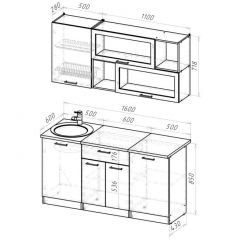 Кухонный гарнитур Паола стандарт 1600 мм в Кунгуре - kungur.mebel24.online | фото 2