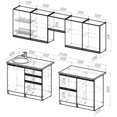 Кухонный гарнитур Симфония мега 2500 мм в Кунгуре - kungur.mebel24.online | фото 2