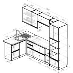 Кухонный гарнитур Симфония мега прайм 1500х2700 мм в Кунгуре - kungur.mebel24.online | фото 2