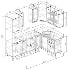 Кухонный гарнитур угловой Бланка 2400х1600 (Стол. 26мм) в Кунгуре - kungur.mebel24.online | фото 3