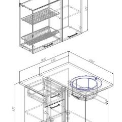 Кухонный гарнитур угловой Вегас 1000*1000 (Стол. 26мм) в Кунгуре - kungur.mebel24.online | фото 2