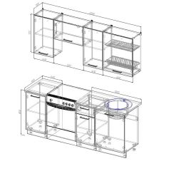 Кухонный гарнитур Вегас 2000 (Стол. 26мм) в Кунгуре - kungur.mebel24.online | фото 3