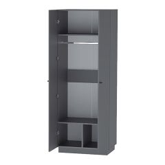 Квадро ШК-1 Шкаф 2дв. (ЛДСП графит) в Кунгуре - kungur.mebel24.online | фото 2