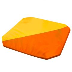 Мат гимнастический 1,3x1,3x0,05м складной скошенные углы цв.оранжевый-желтый в Кунгуре - kungur.mebel24.online | фото 1