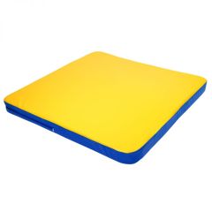 Мат гимнастический 1,36х1,36х0,08м складной закругленные углы цв. синий-желтый (для ДСК Игрунок) в Кунгуре - kungur.mebel24.online | фото 1