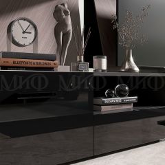 НИКОЛЬ Тумба ТВ (Черный глянец/Черный) в Кунгуре - kungur.mebel24.online | фото 3