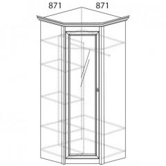 Шкаф угловой №641 "Флоренция" Фасад глухой (угол 871*871) Дуб оксфорд в Кунгуре - kungur.mebel24.online | фото 2