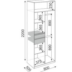 Шкаф 2 двери Глэдис М22 (ЯШС/Белый) в Кунгуре - kungur.mebel24.online | фото 3