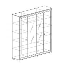 Шкаф 4-дверный со стеклом №367 Афины в Кунгуре - kungur.mebel24.online | фото 2