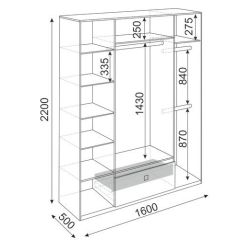 Шкаф 4 двери Глэдис М24 (ЯШС/Белый) в Кунгуре - kungur.mebel24.online | фото 3