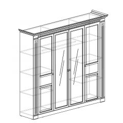 Шкаф для одежды 4-дверный №203 "Лючия" Дуб оксфорд в Кунгуре - kungur.mebel24.online | фото 2