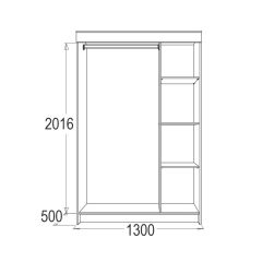 МИРАЖ 11 (1300) Шкаф для платья и белья в Кунгуре - kungur.mebel24.online | фото 2