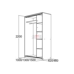 МИРАЖ 13.1 (620) Шкаф для платья и белья в Кунгуре - kungur.mebel24.online | фото 5