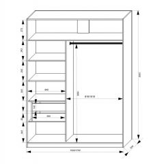 Шкаф-купе 1700 серии NEW CLASSIC K3+K3+B2+PL1 (2 ящика+1 штанга) профиль «Капучино» в Кунгуре - kungur.mebel24.online | фото 3
