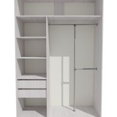 Шкаф-купе 1700 серии SILVER S3+S4+B2+PL4 (2 ящика+F обр.штанга) профиль «Серебро» в Кунгуре - kungur.mebel24.online | фото 2