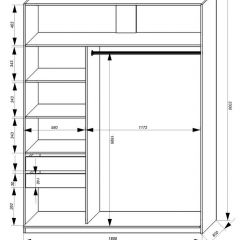 Шкаф-купе 1800 серии SOFT D1+D3+B2+PL1 (2 ящика+1штанга) профиль «Графит» в Кунгуре - kungur.mebel24.online | фото 3