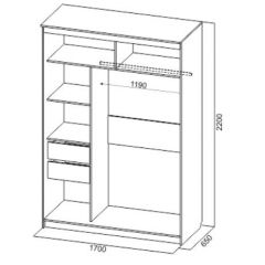 Шкаф-купе №19 Серия 3 Инфинити с зеркалами (1700) Ясень Анкор светлый в Кунгуре - kungur.mebel24.online | фото 6