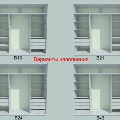 Шкаф-купе 1950 серии SILVER S3+S1+S3Z B22+PL2 (по 2 ящика лев/прав+1штанга+1 полка) профиль «Серебро» в Кунгуре - kungur.mebel24.online | фото 5