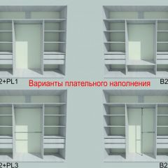 Шкаф-купе 1950 серии SILVER S7+S1+S7Z B22+PL1 (по 2 ящика лев/прав+1штанга) профиль «Серебро» в Кунгуре - kungur.mebel24.online | фото 6
