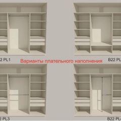 Шкаф-купе 2100 серии SOFT D5+D4+D5+B22+PL3 (по 2 ящика лев/прав+2штанги) профиль «Графит» в Кунгуре - kungur.mebel24.online | фото 5