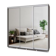 МАРТИН Шкаф-купе с зеркалами Анкор темный (2200*450) М423 в Кунгуре - kungur.mebel24.online | фото