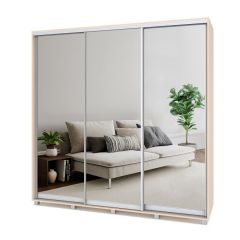 МАРТИН Шкаф-купе с зеркалами Млечный дуб (2200*450) М423 в Кунгуре - kungur.mebel24.online | фото