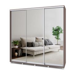 МАРТИН Шкаф-купе с зеркалами Шимо темный (2200*450) М423 в Кунгуре - kungur.mebel24.online | фото