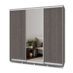 МАРТИН Шкаф-купе с зеркалом Анкор темный (2200*450) М422 в Кунгуре - kungur.mebel24.online | фото