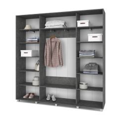 МАРТИН Шкаф-купе с зеркалом Камень темный (2200*450) М422 в Кунгуре - kungur.mebel24.online | фото 2
