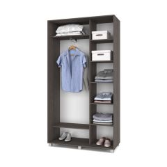 РОЛАНД Шкаф-купе с зеркалом Анкор темный (450*1200) Р422 в Кунгуре - kungur.mebel24.online | фото 2