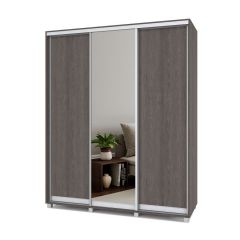 РОЛАНД Шкаф-купе с зеркалом Анкор темный (450*1800) Р482 в Кунгуре - kungur.mebel24.online | фото