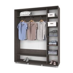 РОЛАНД Шкаф-купе с зеркалом Анкор темный (450*1800) Р482 в Кунгуре - kungur.mebel24.online | фото 2
