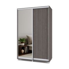 РОЛАНД Шкаф-купе с зеркалом Анкор темный (600*1400) Р642 в Кунгуре - kungur.mebel24.online | фото