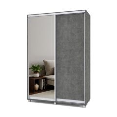 РОЛАНД Шкаф-купе зеркалом Камень темный (600*1500) Р652 в Кунгуре - kungur.mebel24.online | фото