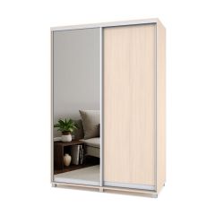 РОЛАНД Шкаф-купе зеркалом Млечный дуб (600*1500) Р652 в Кунгуре - kungur.mebel24.online | фото