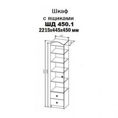 KI-KI ШД450.1 Шкаф (белый/белое дерево) в Кунгуре - kungur.mebel24.online | фото 2