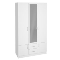 Шкаф Ронда ШК-3 с зеркалом (Белый) в Кунгуре - kungur.mebel24.online | фото