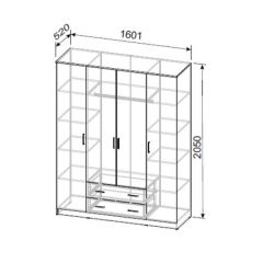 Шкаф ШК 1 (Ясень Анкор светлый) в Кунгуре - kungur.mebel24.online | фото 2