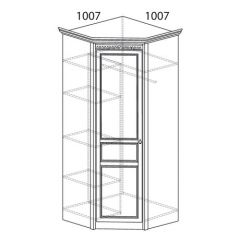 Шкаф угловой №183 "Лючия" Фасад глухой (Угол 1007*1007) Дуб оксфорд в Кунгуре - kungur.mebel24.online | фото 2