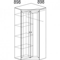 Шкаф угловой №606 "Инна" (угол 898*898) Денвер светлый в Кунгуре - kungur.mebel24.online | фото