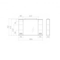 Шкаф-зеркало Cube 100 Эл. Домино (DC5013HZ) в Кунгуре - kungur.mebel24.online | фото 2