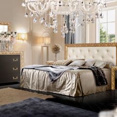 Спальный гарнитур Тиффани Premium черная/золото в Кунгуре - kungur.mebel24.online | фото 3