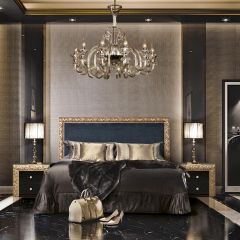 Спальный гарнитур Тиффани Premium черная/золото в Кунгуре - kungur.mebel24.online | фото 2