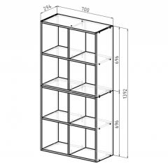 Стеллаж 8 секций (дуб сонома) в Кунгуре - kungur.mebel24.online | фото 2