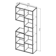 Стеллаж Элемент-2 (дуб сонома) в Кунгуре - kungur.mebel24.online | фото 5