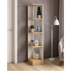 Стеллаж СТМ-1 ЛДСП Белый/ЛДСП Дуб крафт золотой в Кунгуре - kungur.mebel24.online | фото