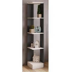 Стеллаж СТМ-1 ЛДСП Графит серый/ЛДСП Белый в Кунгуре - kungur.mebel24.online | фото