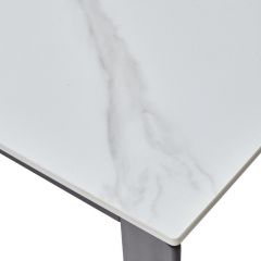 Стол CORNER 120 MATT WHITE MARBLE SOLID CERAMIC / BLACK, ®DISAUR в Кунгуре - kungur.mebel24.online | фото 8