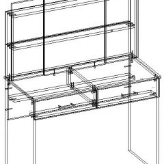 СОФИЯ Стол косметический (венге/дуб белфорд) в Кунгуре - kungur.mebel24.online | фото 3