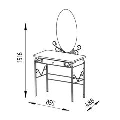 Столик дамский с ящиком ЛДСП белый/белый в Кунгуре - kungur.mebel24.online | фото 2